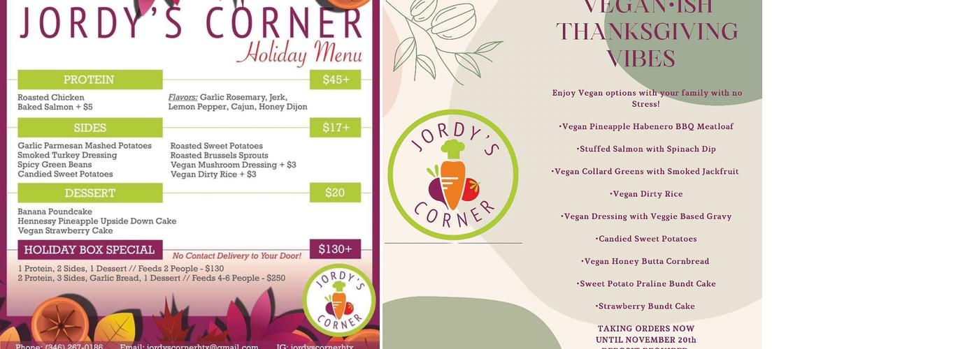 Jordy’s Corner Menu