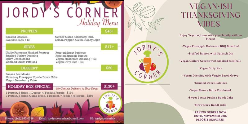 Jordy’s Corner Menu