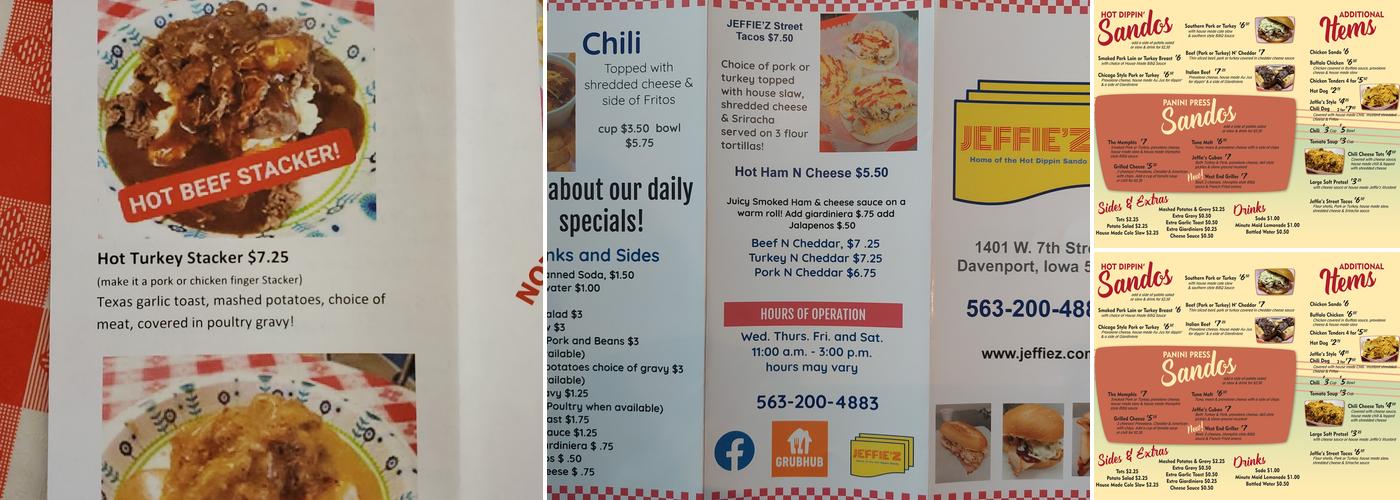 Jeffie'z Menu