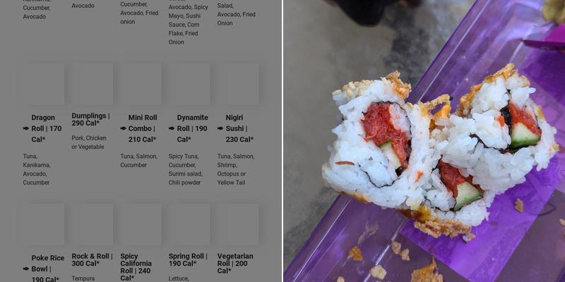 Snowfox Sushi Menu
