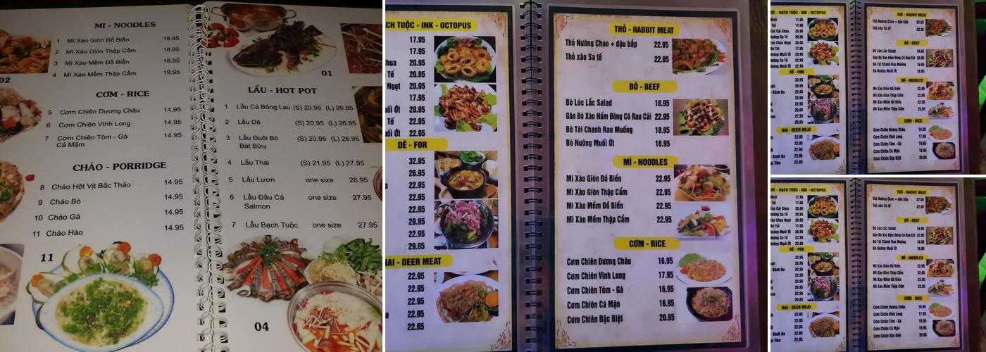 Quan Vinh Long Menu