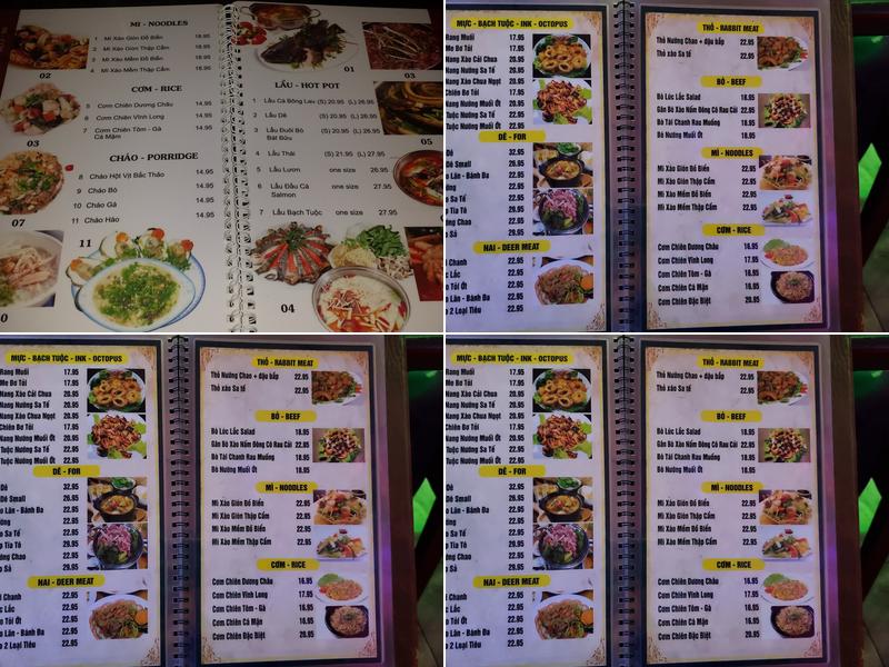 Quan Vinh Long Menu