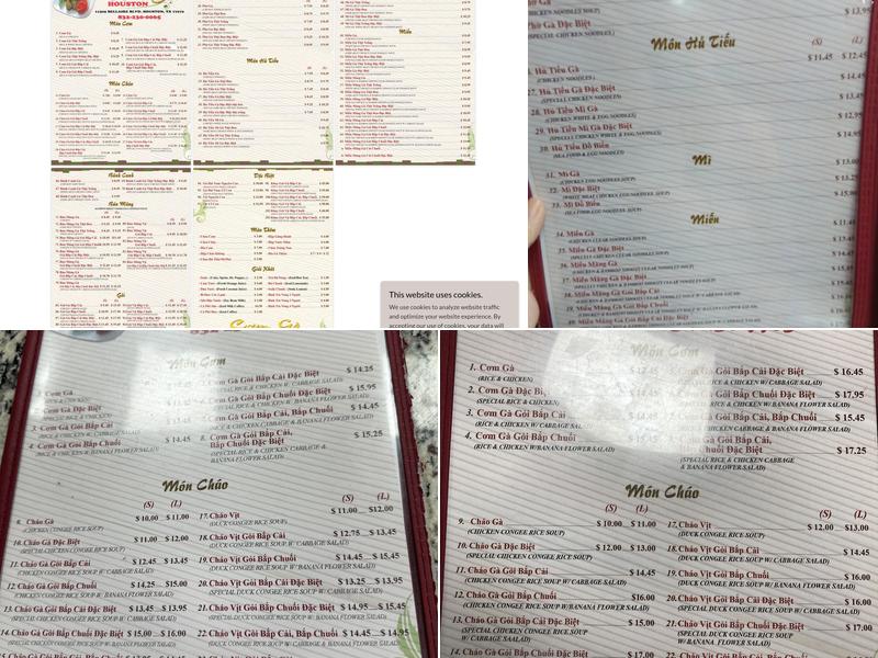 Cơm Gà Houston Menu
