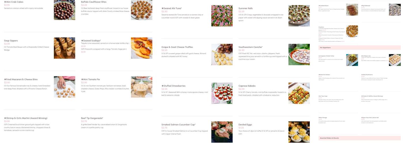 A Thyme Savor Menu