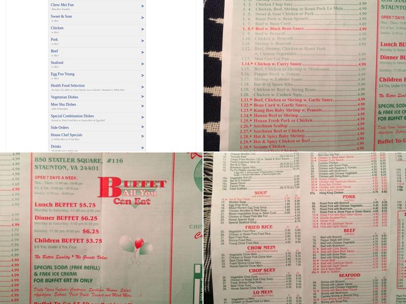 King Buffet Menu