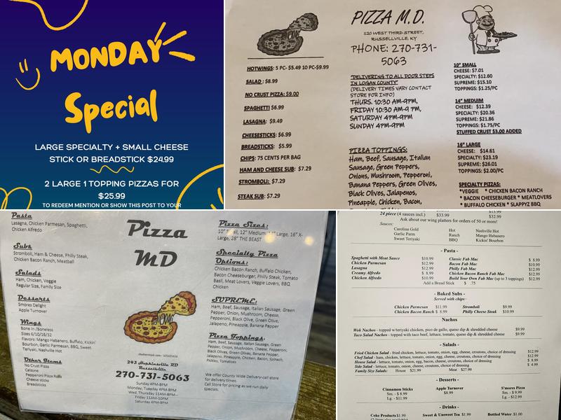Pizza MD Menu