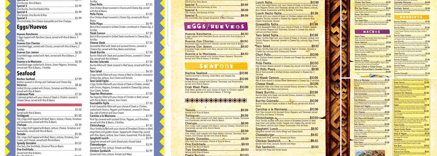 El Taco Fiesta Menu