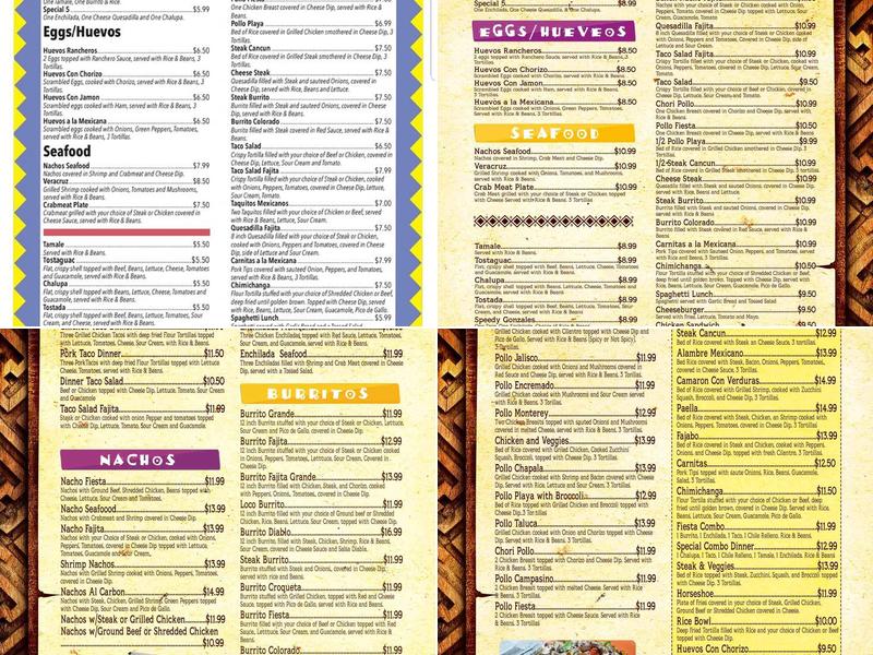 El Taco Fiesta Menu