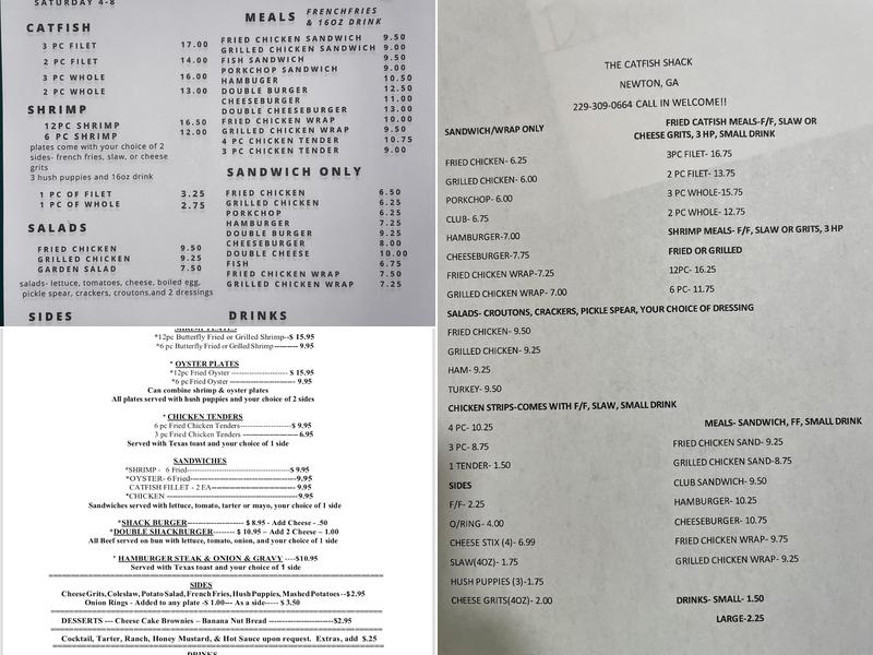 The Catfish Shack Menu