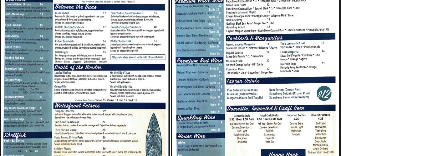 At-Waters Edge Menu