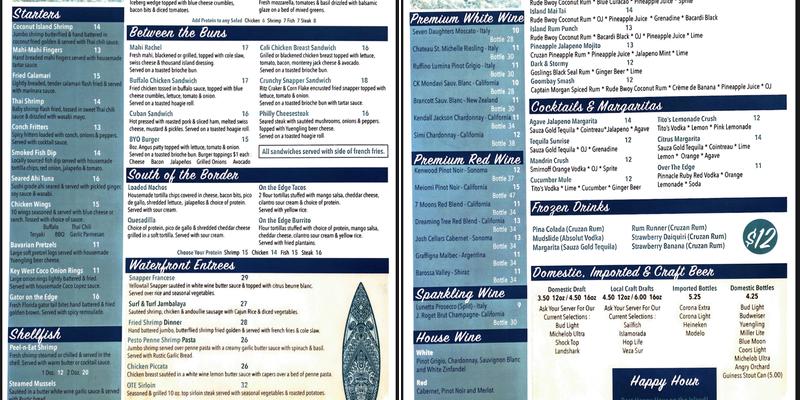 At-Waters Edge Menu