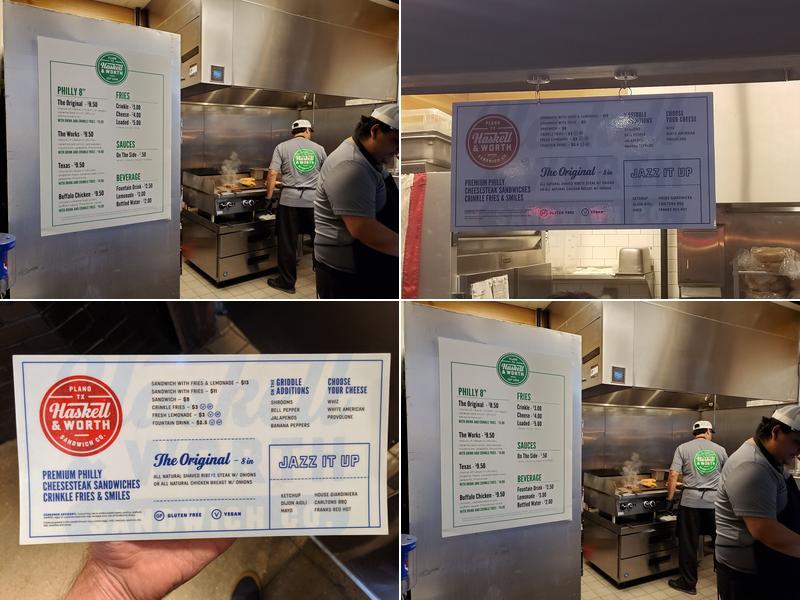 HASKELL & WORTH Menu