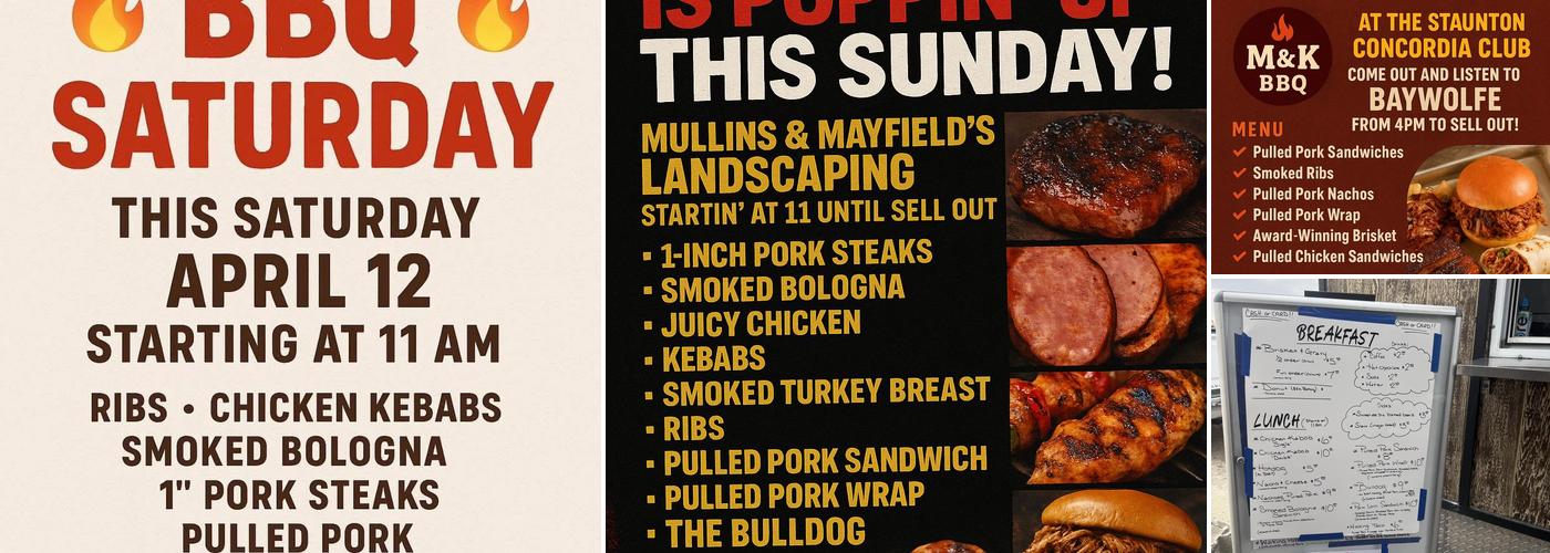M & K BBQ Menu