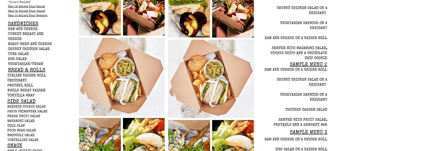 Strictly Catering Menu