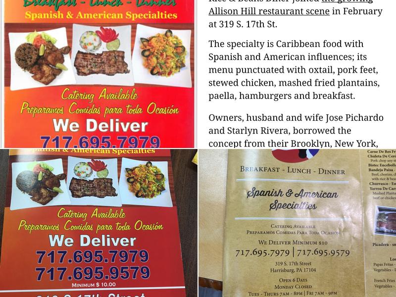 Rice & Beans bar and restaurant Menu