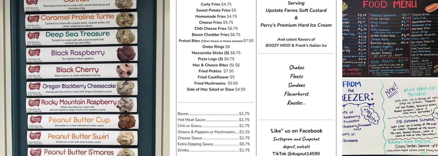 The Dugout Menu