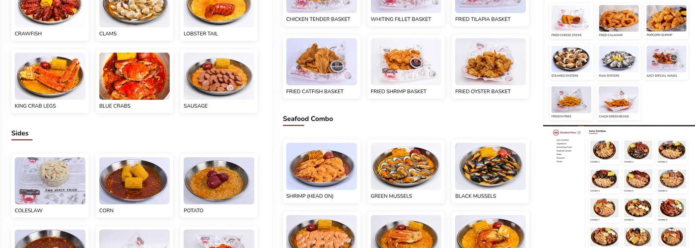 The Juicy Crab Albany Menu
