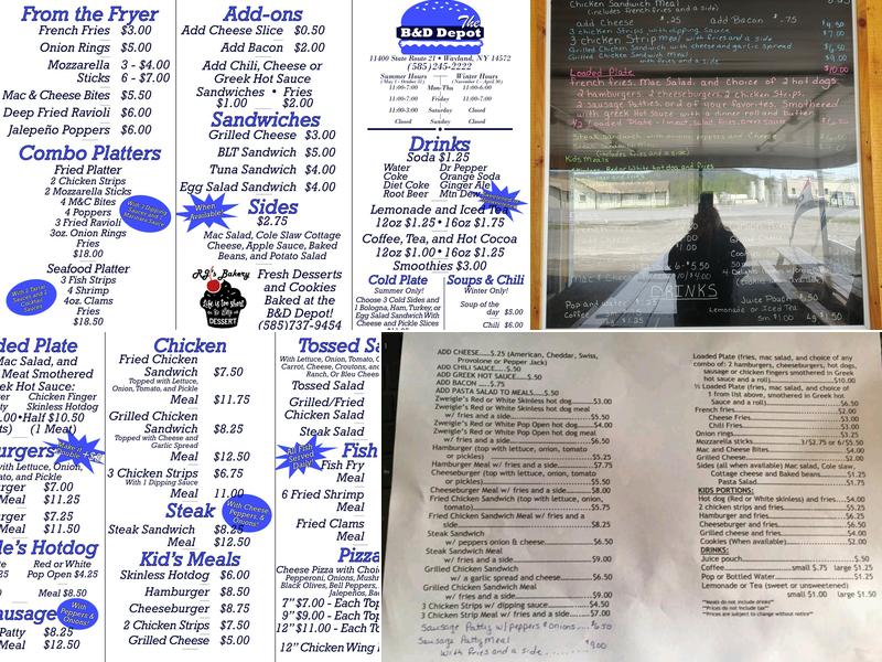 B&D Depot Menu