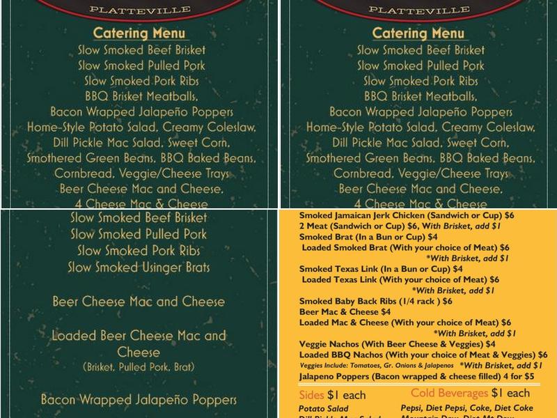 Downtown BBQ Menu
