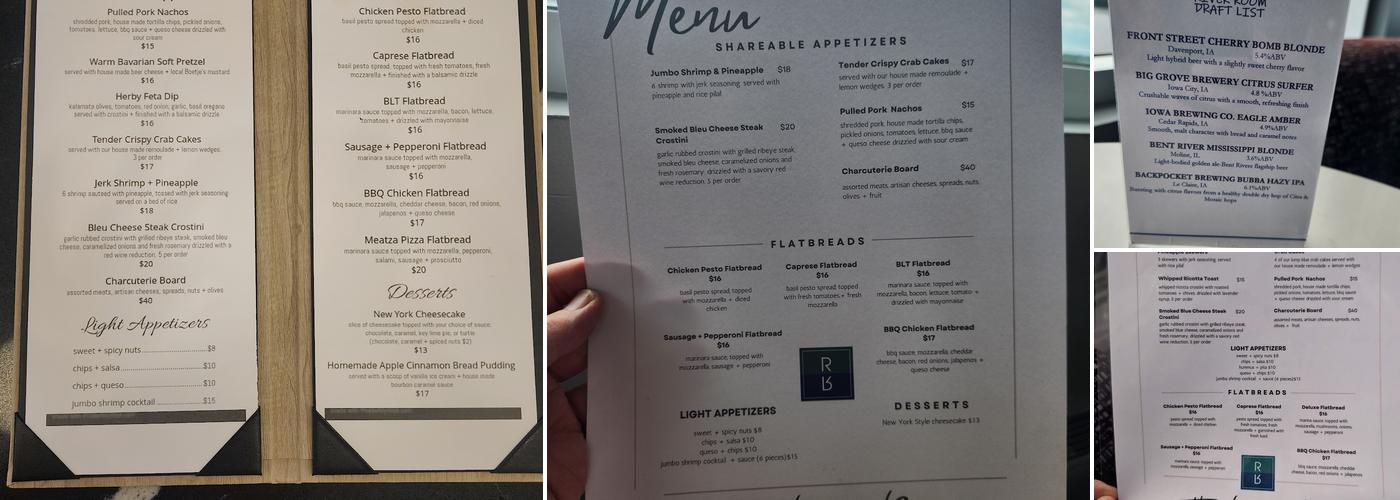 The River Room Menu
