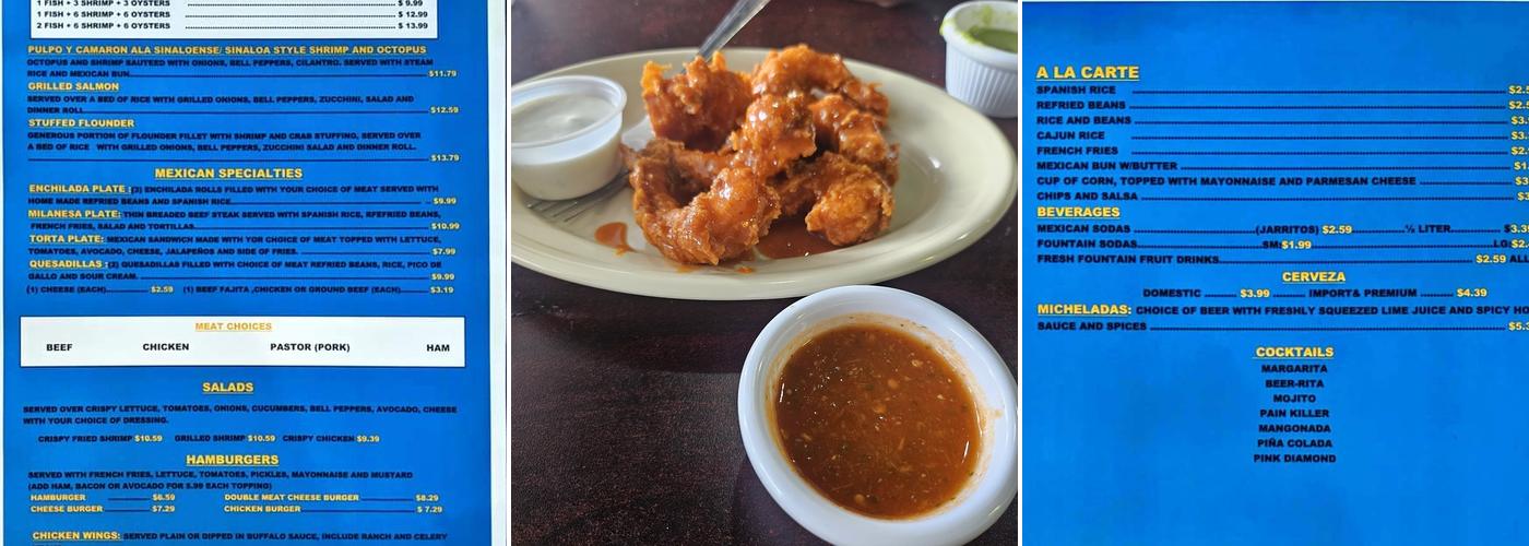 El Sinaloense Seafood and Bar Menu