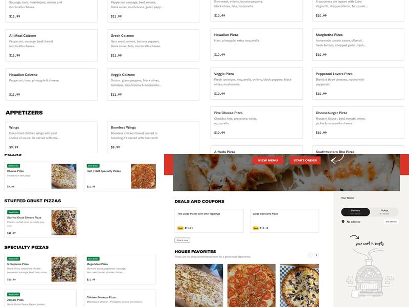 Red Pepper Pizza Menu