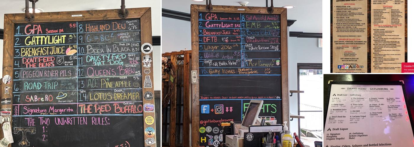 Gatlinburg Brewing Company Menu