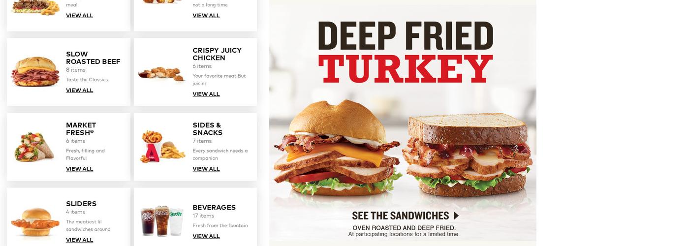 Arby's Menu