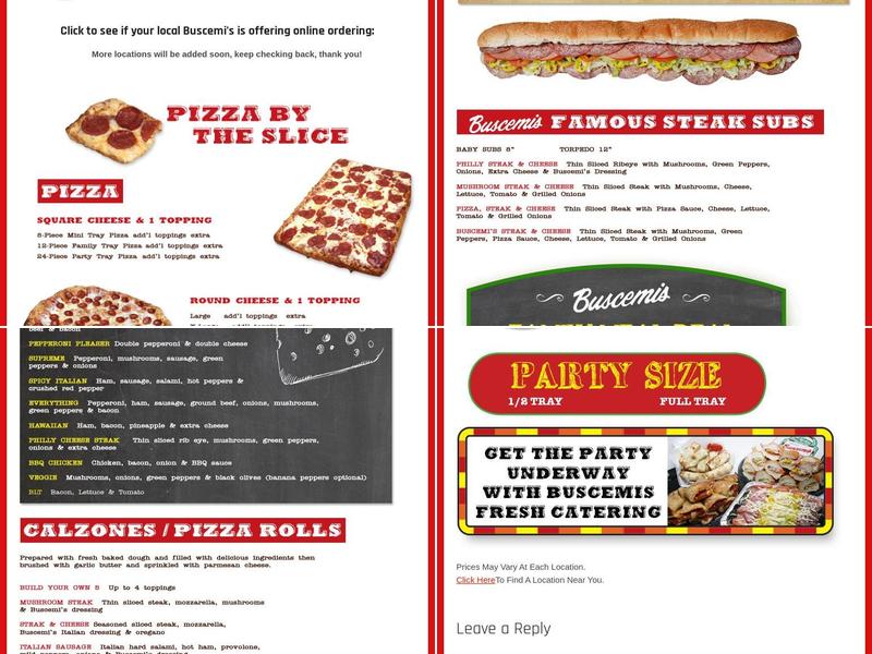 Original Buscemi's Menu