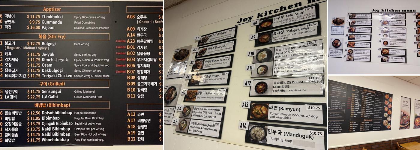 EndlessJoy kitchen Menu
