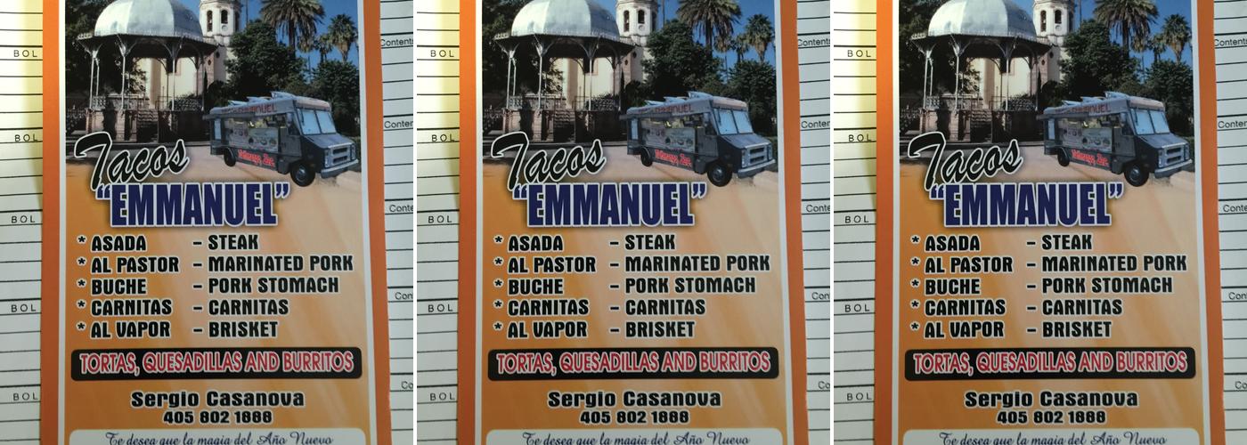 Tacos Emmanuel Menu
