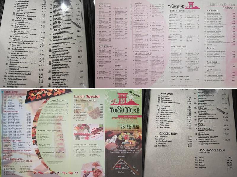 Newport Tokyo House Menu