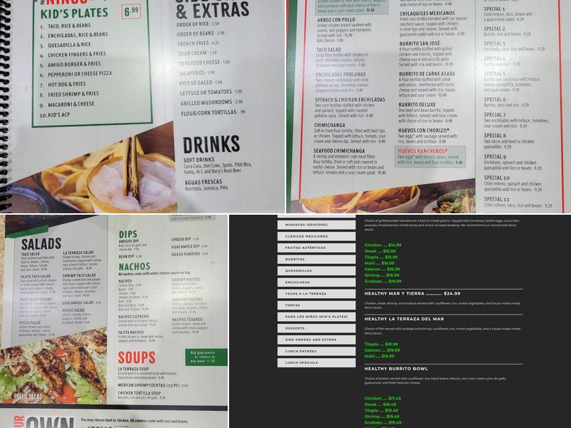 La Terraza Mexican Grill Menu