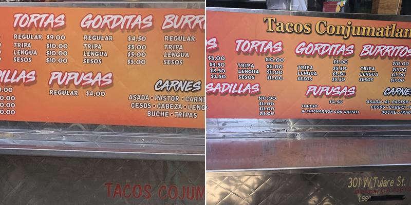 Tacos Cojumatlan Menu