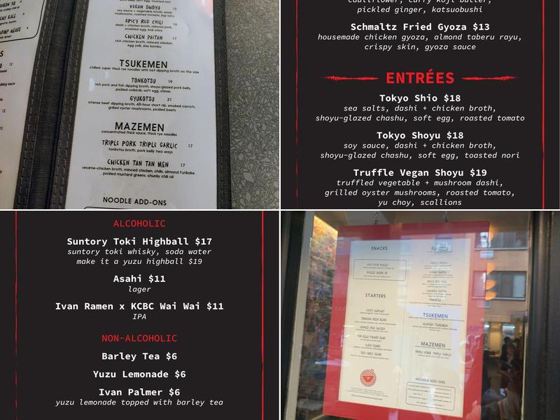 Ivan Ramen Menu