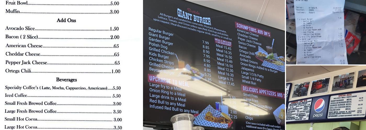 Bartels Chuckwagon Menu