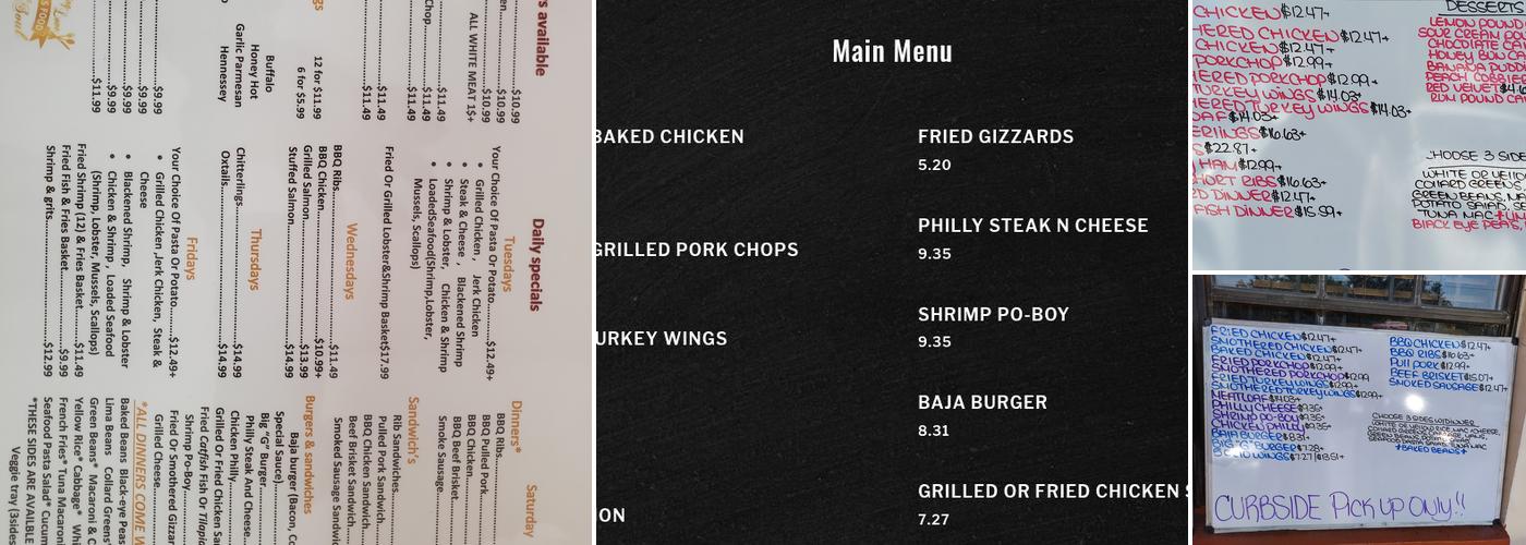 Bajas southern cooking Menu