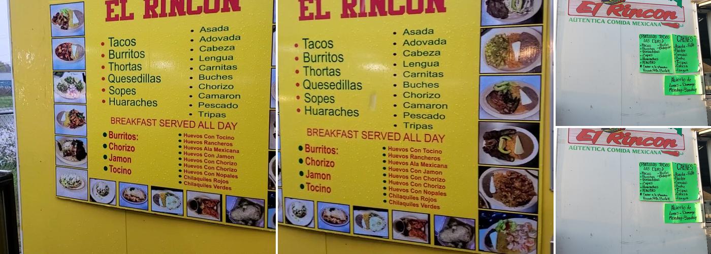 Taqueria El Rincon Menu