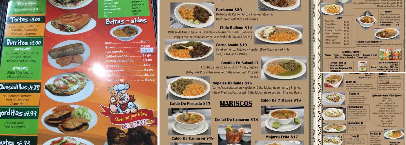 Carnitas El Bajio Authentic Mexican Restaurant Menu