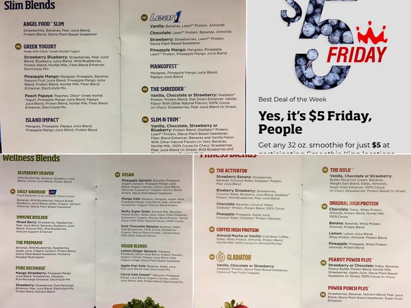 Smoothie King Menu