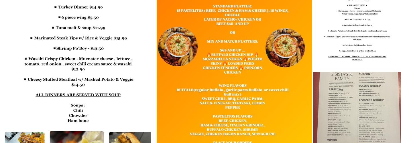 2 Sista’s & Family Menu