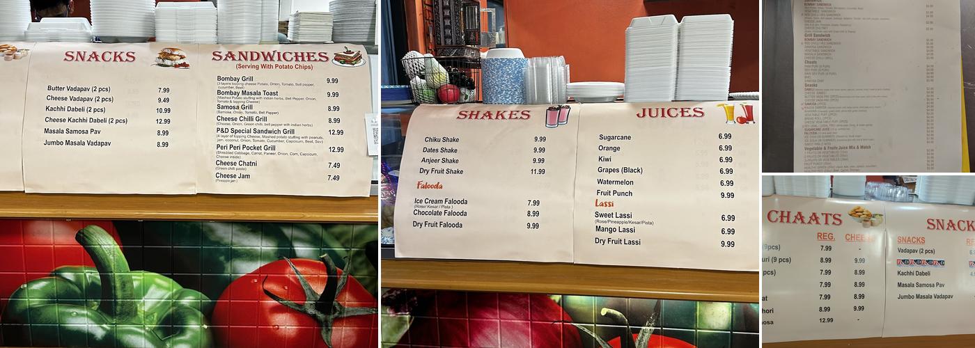 P & D Indian Fast Food Menu