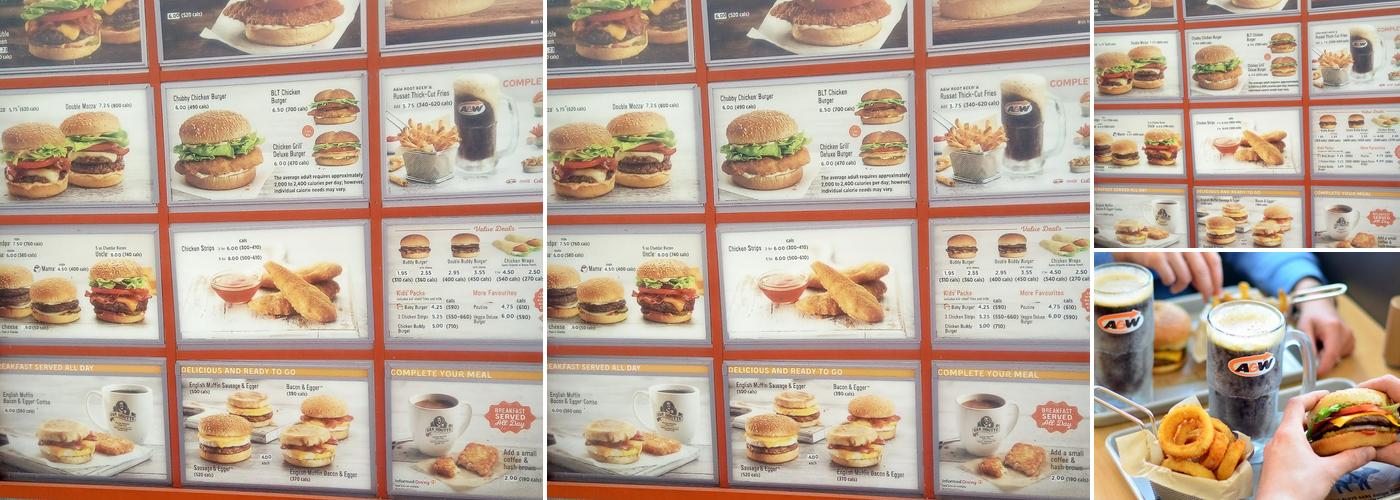 A&W Canada Menu