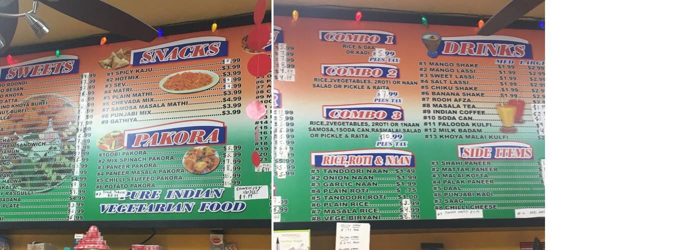 India Sweets & Spices Menu