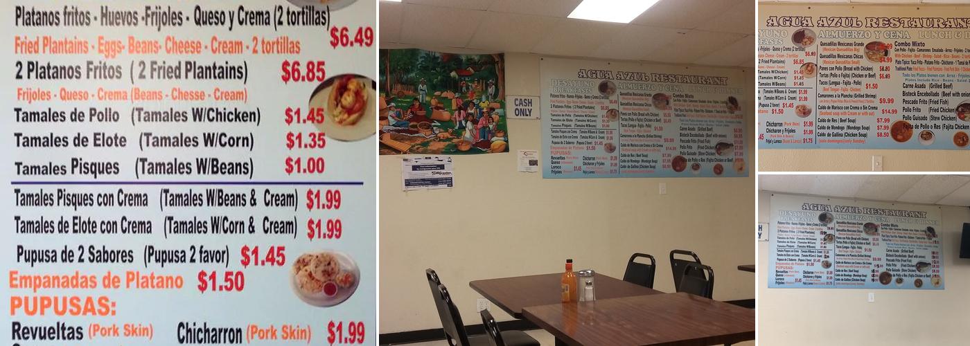 Agua Azul Restaurant Menu