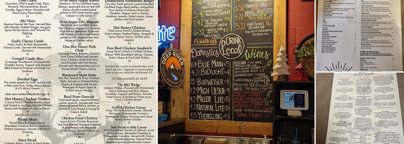 Rustic Roots Menu