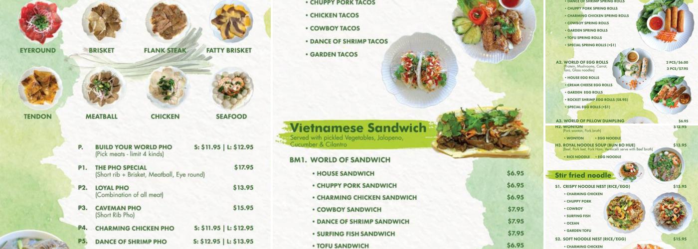 The Pho Vietnamese Kitchen Menu