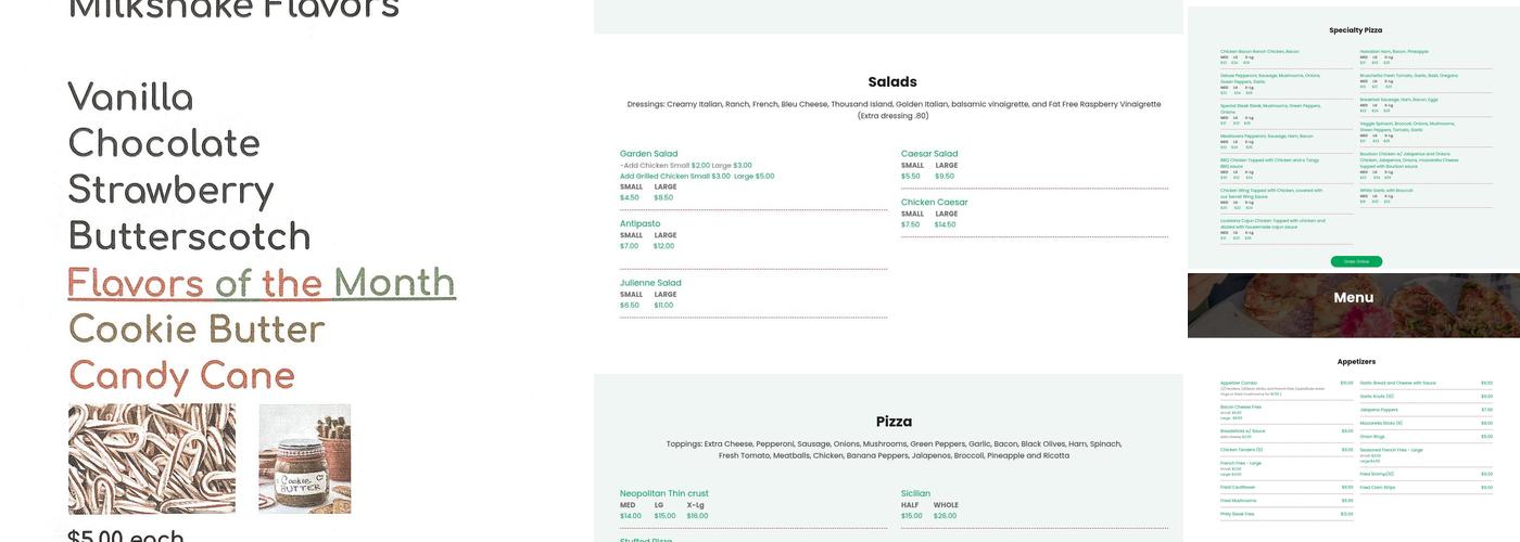Towpath Pizza Menu