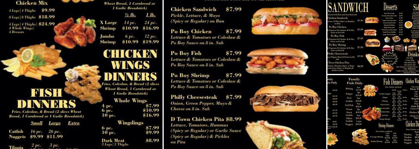 D Town Fish and Soul Food Menu