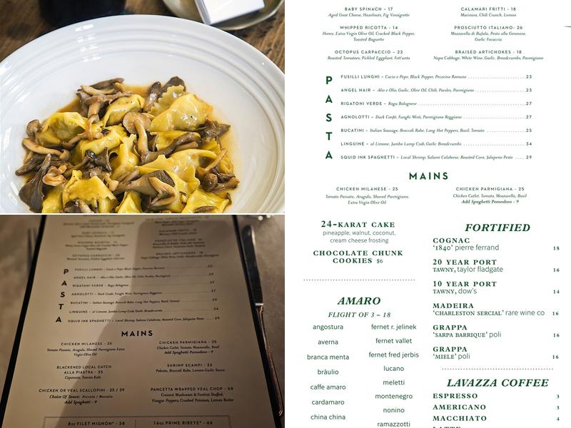 Le Farfalle Menu